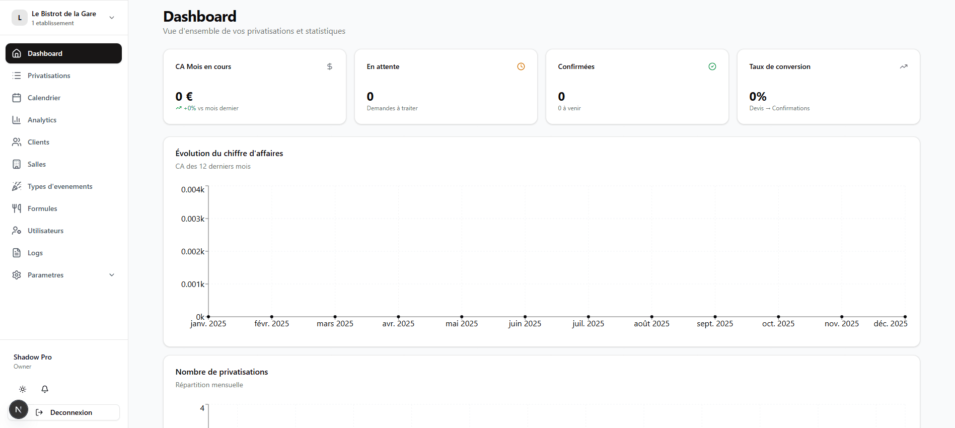 Capture d'ecran de l'application BookingFlow
